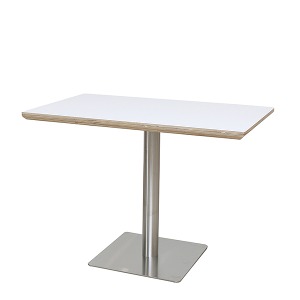 화이트 자작 테이블 - 스텐사각기둥다리 제품 이미지